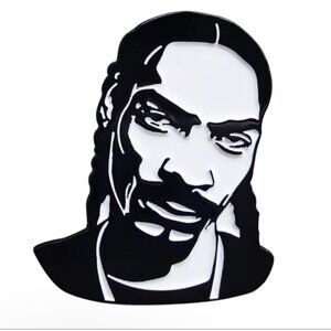 Snoop Dogg American Rapper Enamel Pin Black  & White